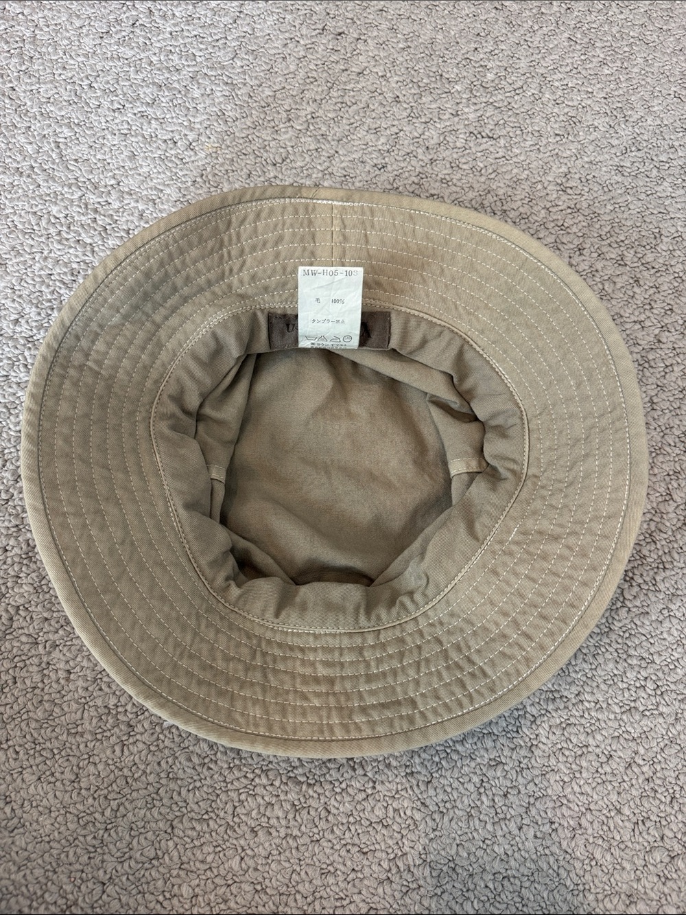 Y's for men by Yohji Yamamoto Olive/Tan Cotton Bucket Hat - Picture 5 of 5